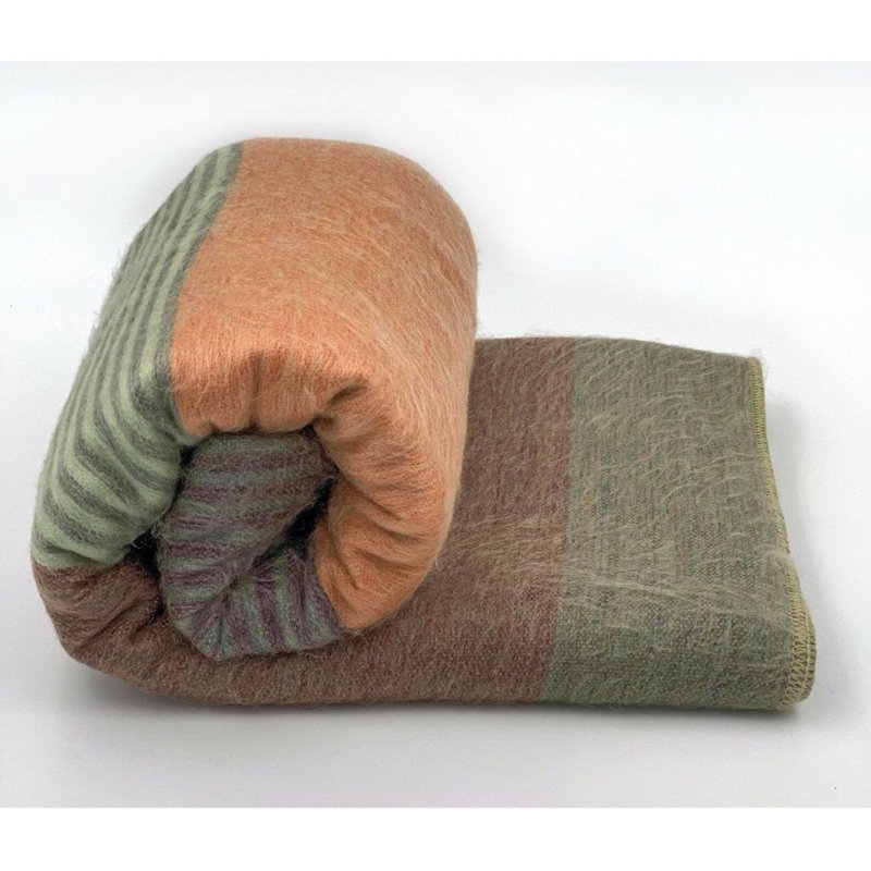 Alandria Throw Blanket, Green/Brown