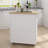 Kitchen Island Rolling Trolley Cart With Adjustable Shelves And Towel Rack Rubber Wood Table Top