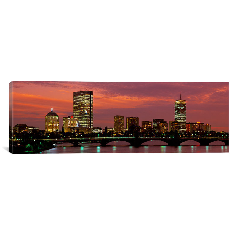 "Back Bay" panoramique, Boston, Massachusetts, reproduction de photo sur toile, H 24 po x l 72 po x P 1,5 po
