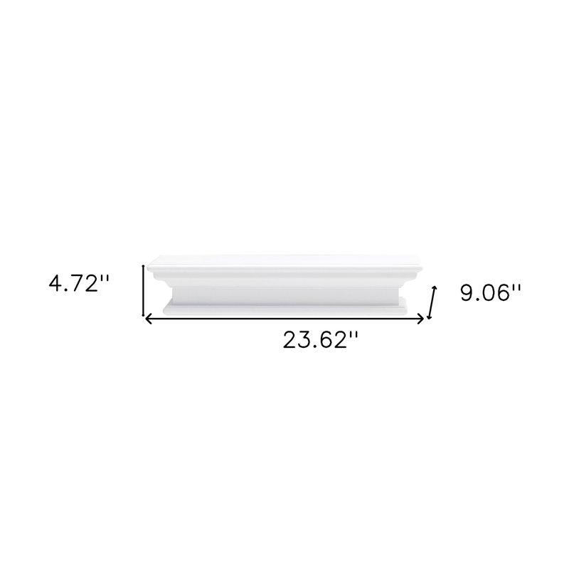 Tablette flottante Desera, H 4,72 po x l 23,62 po x P 9,06 po, Blanc