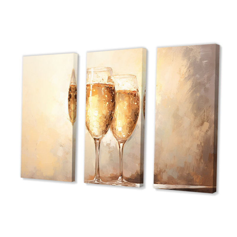 Ensemble de salon minimaliste avec verres à champagne, H 40 po x l 60 po
