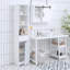 Alycea Freestanding Bathroom Cabinet and Linen Cabinet