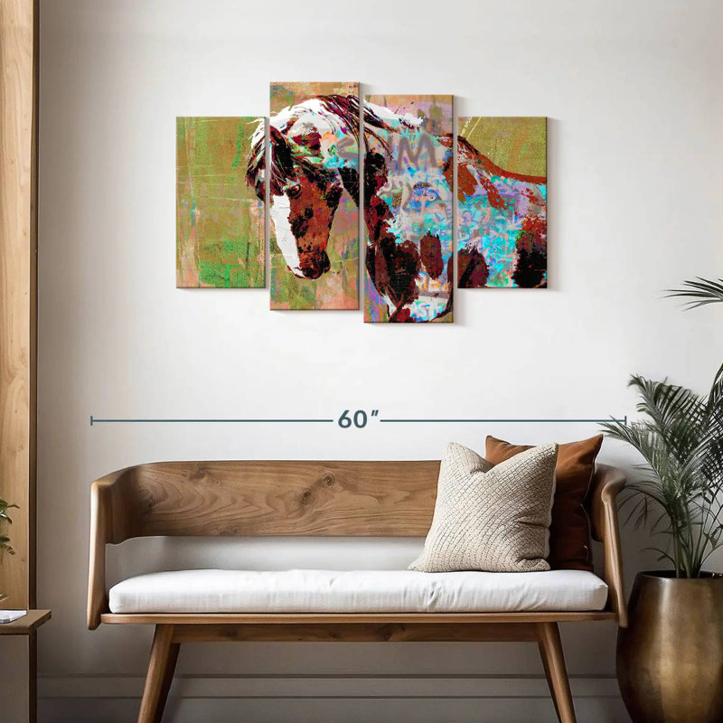 Picasso The Famous Wild Mustang, H 27 po x l 43 po