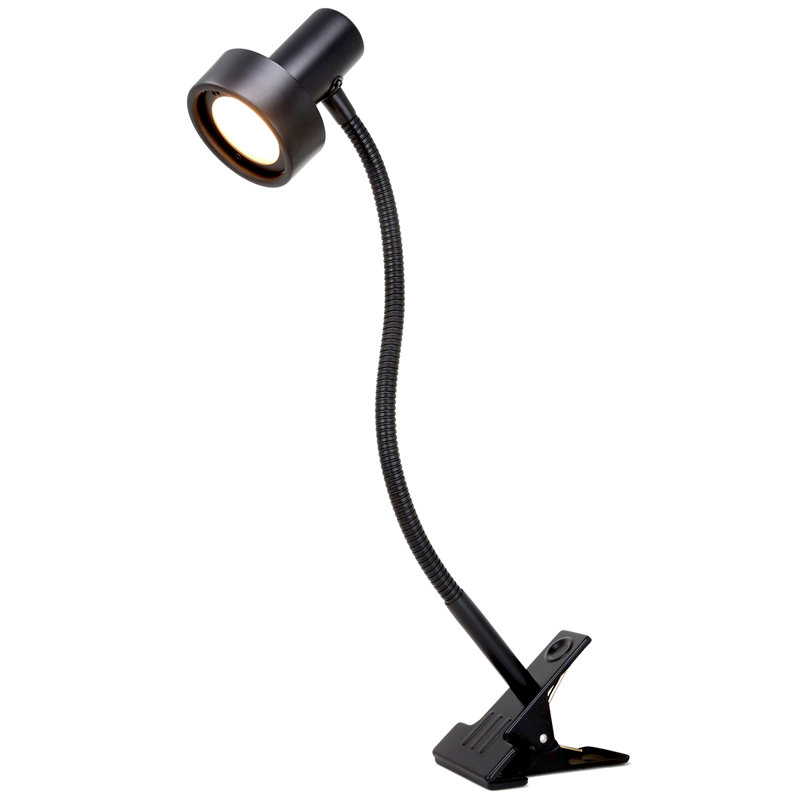 O’Bright LED Clip-On Light Desk, Dimmable LED Desk Lamp With Metal Clamp, 5W LED, Silver, Black