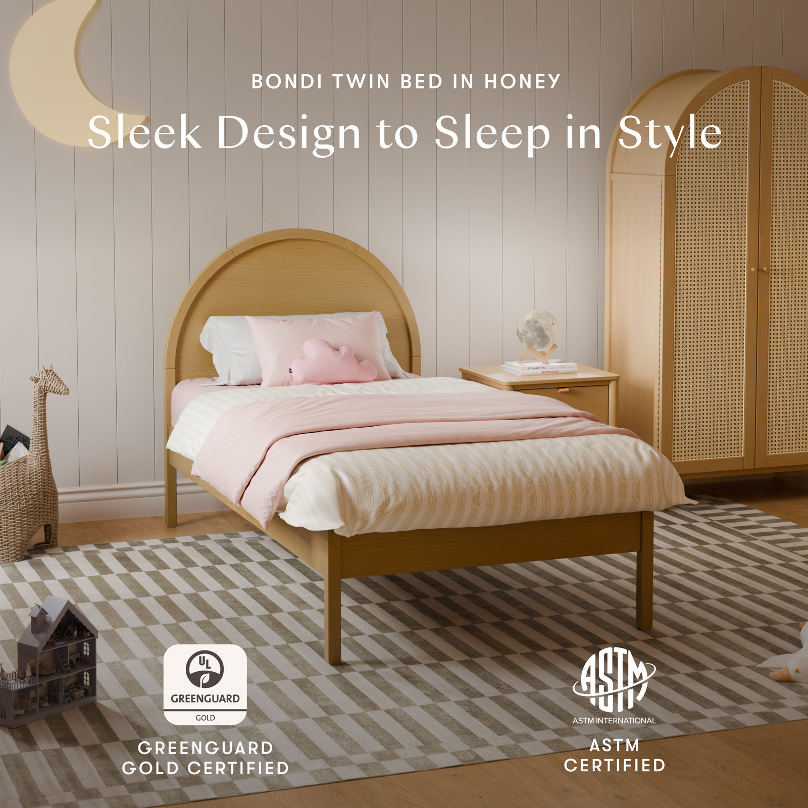 Bondi Platform Bed, Honey, Twin