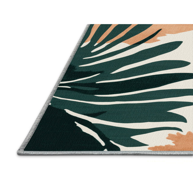 Tapis bleu aquarelle lavable à la machine, Rectangle 5 pi x 7 pi