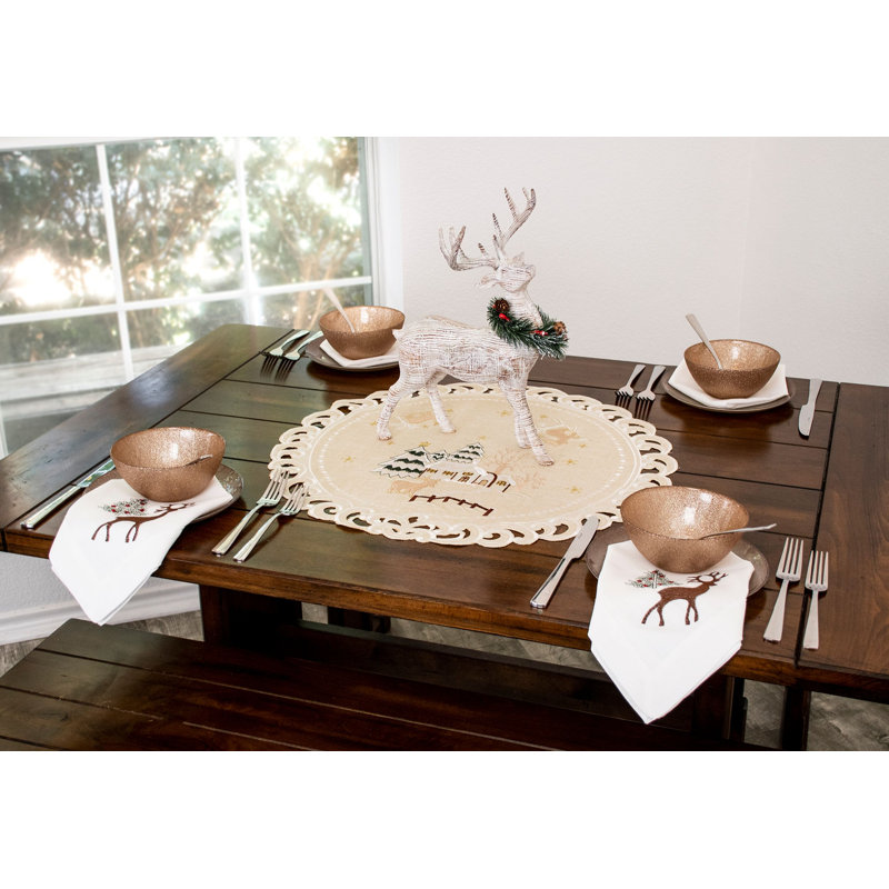 Plateau de table neige d'hiver Josalynn (rond 23 po)