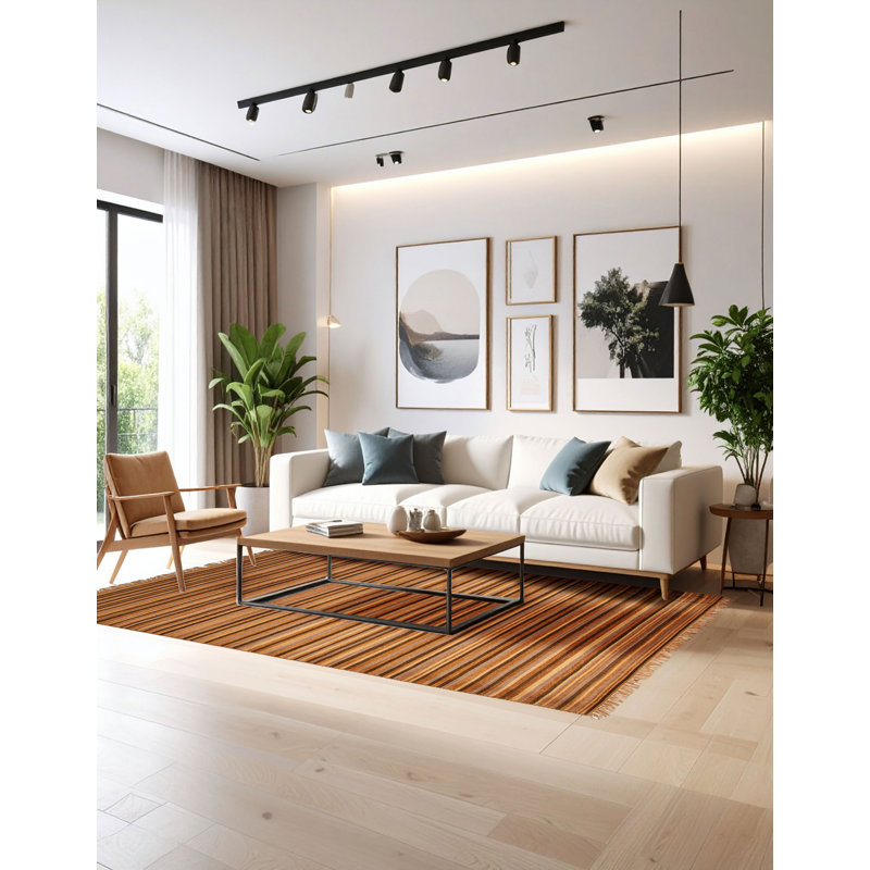 Kilim Feickert brun clair 5 pi 4 po x 8 pi 2 po