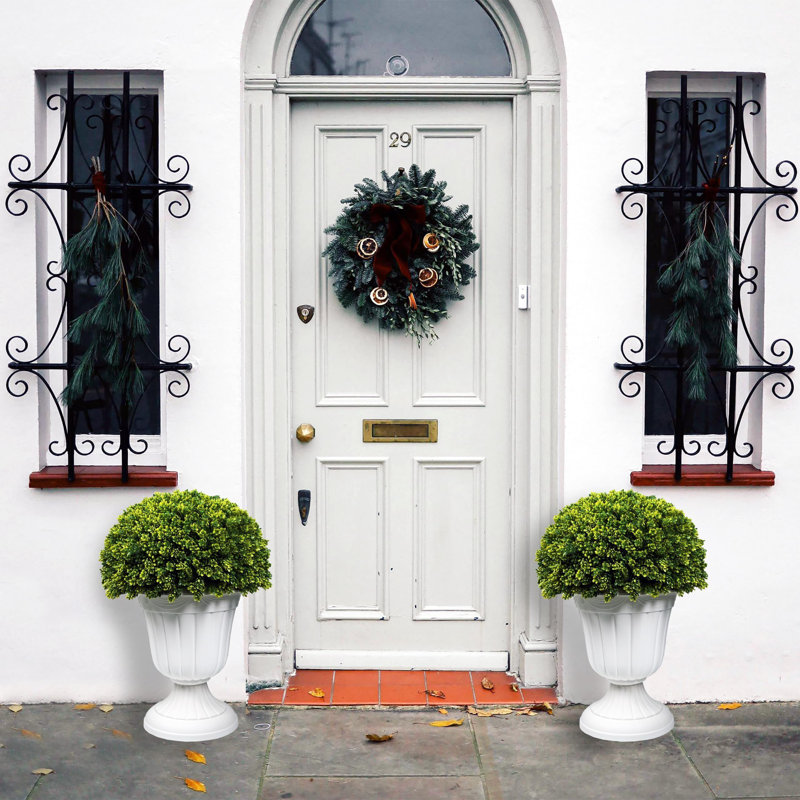 23” Artificial Pine Cone-Shaped Topiary Ball Tree (Set of 2)