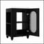 Meuble-lavabo de 20 po avec lavabo, armoire avec tablette à deux niveaux, rangement réglable, bois massif et panneau de fibres à densité moyenne, noir