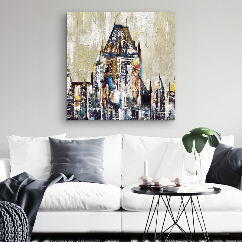 Abstract château frontenac - 32"x32" art on canvas