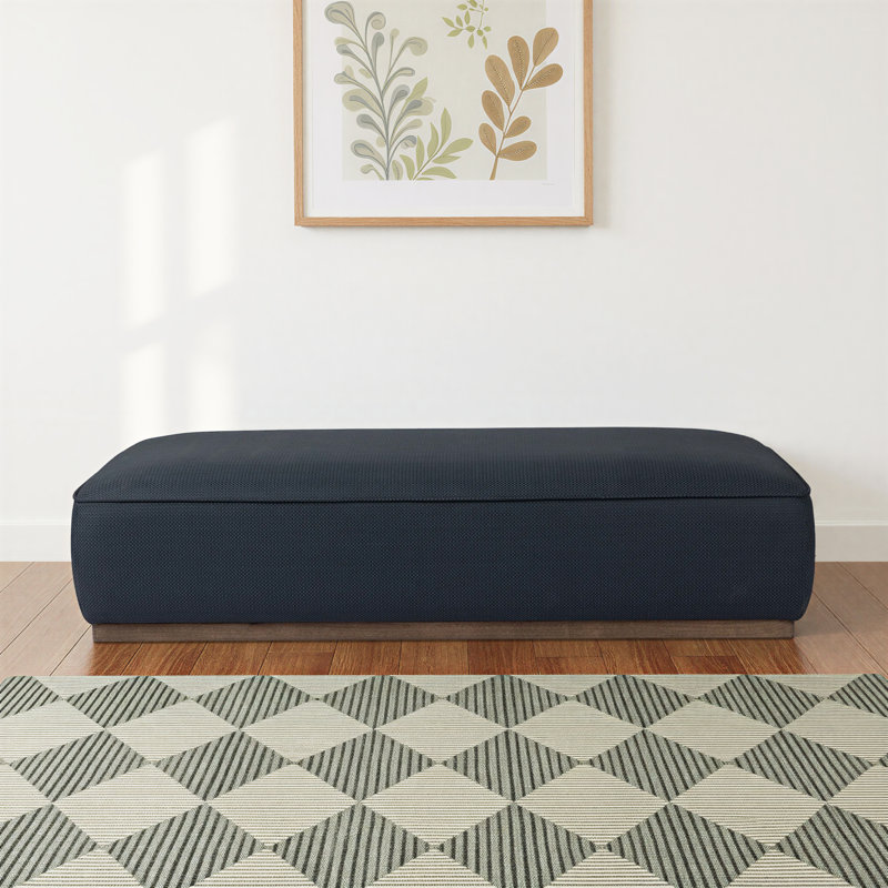 Audrianne Upholstered Ottoman, Fresno Cobalt Faux Leather