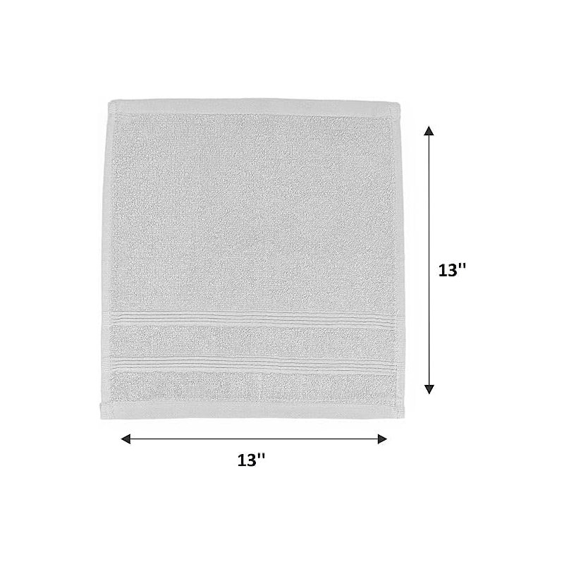 Ensemble de serviettes 100% coton Genadijus 144 pièces, Gris clair