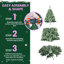 Arbre de Noël en PVC avec lumières DEL de musique synchro - Contrôle des applis, pointes, branches articulées, effets bicolores, support en métal-999172424