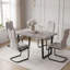 Modern Dining Table and 4 Chairs Set, 110cm MDF Dining Table with 4 Chairs with Metal Legs, Modern Space Saving Kitchen Table Set for Dining Room, Home-1111100137