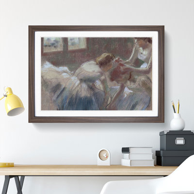 Three Ballet Ballerina Dancers Preparing by Edgar Degas - Picture Frame Painting