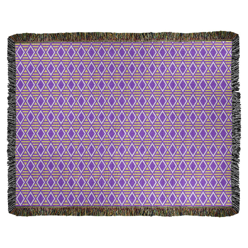 Couverture en chenille Katelyn Elizabeth, l 60 po x L 80 po, Mauve / Jaune