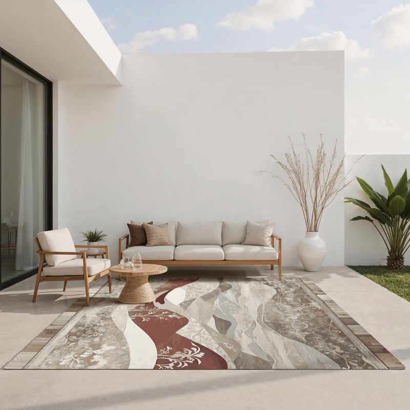 Tapis intérieur et extérieur Shadow Bloom, Rectangle 9 pi x 12 pi