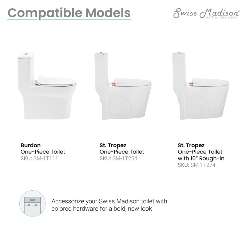 Swiss Madison Surface Mount Kit Toilet, Rose Gold