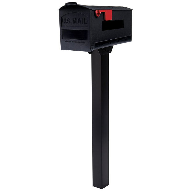 Garrott Post Mounted Post box with Magnetic Closure and with Newspaper Compartment