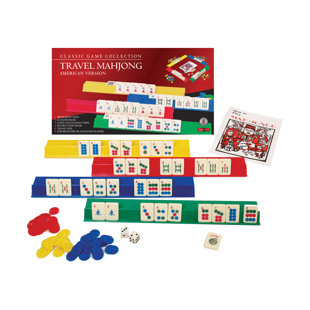 Ivory Color Mahjong Tiles Game Set with Numbers and English Instruction