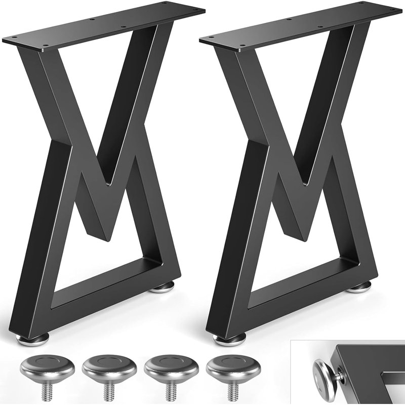 Pieds de table basse en métal 16 po, H 40 cm x l 30 cm, ensemble de 2 (type en V 16 po)