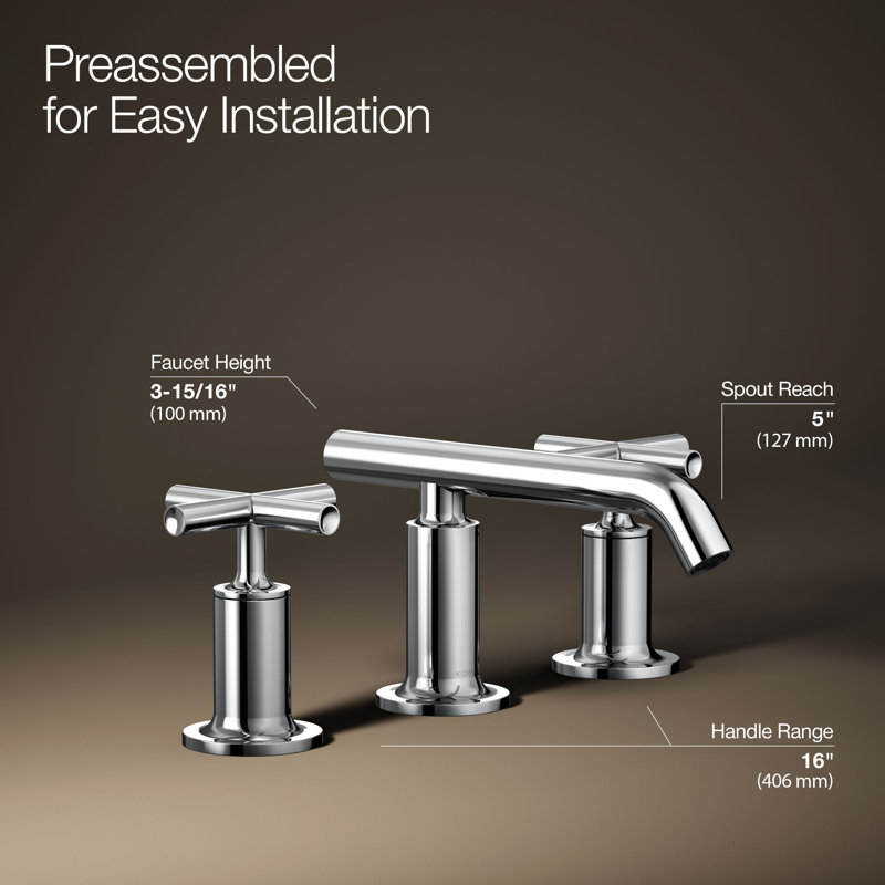 Purist Widespread Bathroom Sink Faucet, Polished Chrome