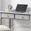 Bureau d'écriture rectangulaire en bois massif gris avec tiroirs-1296725152