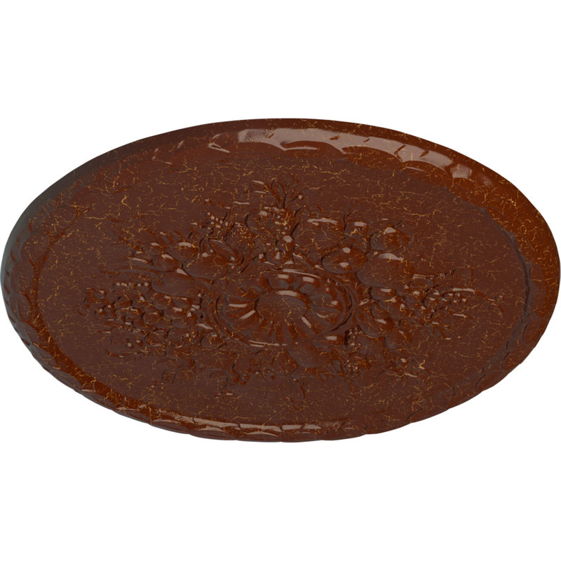 Médaillon de plafond anthracite 22 1/2 po x P 1 1/4 po (convient aux auvents jusqu'à 2 1/8 po), Acajou poli craquelé