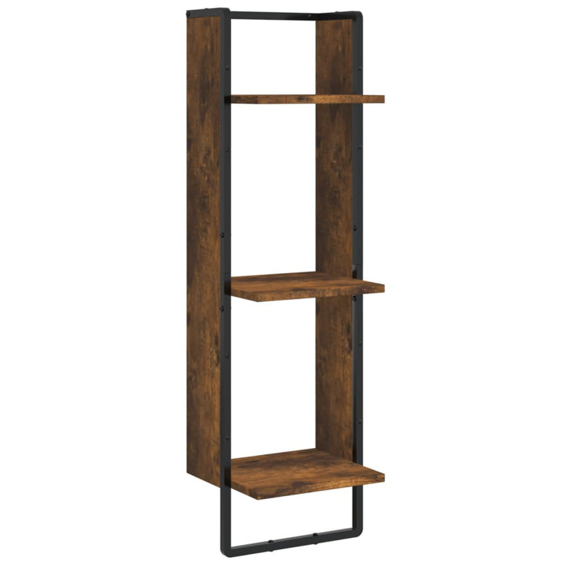 Adetoun 3 Piece Bracket Shelf, Smoked Oak