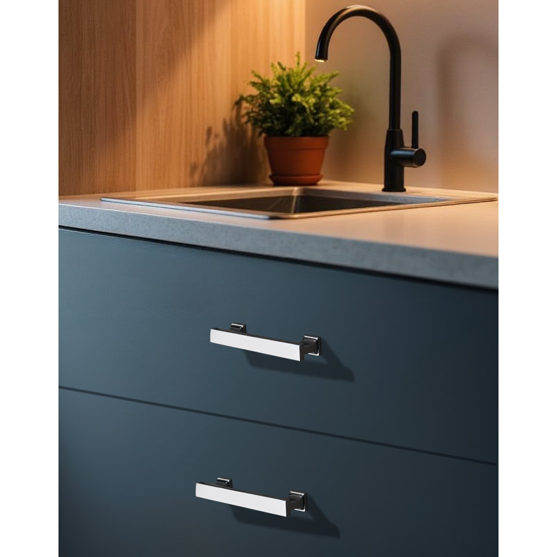 Poignées de tiroir robustes pour quincaillerie de commode Probrico, 5 3/50", Polished Chrome