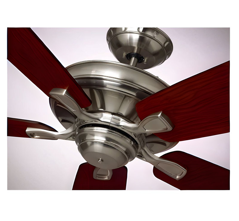 Carrera Grande Ceiling Fan, Brushed Steel, 60", Dark Mahogany