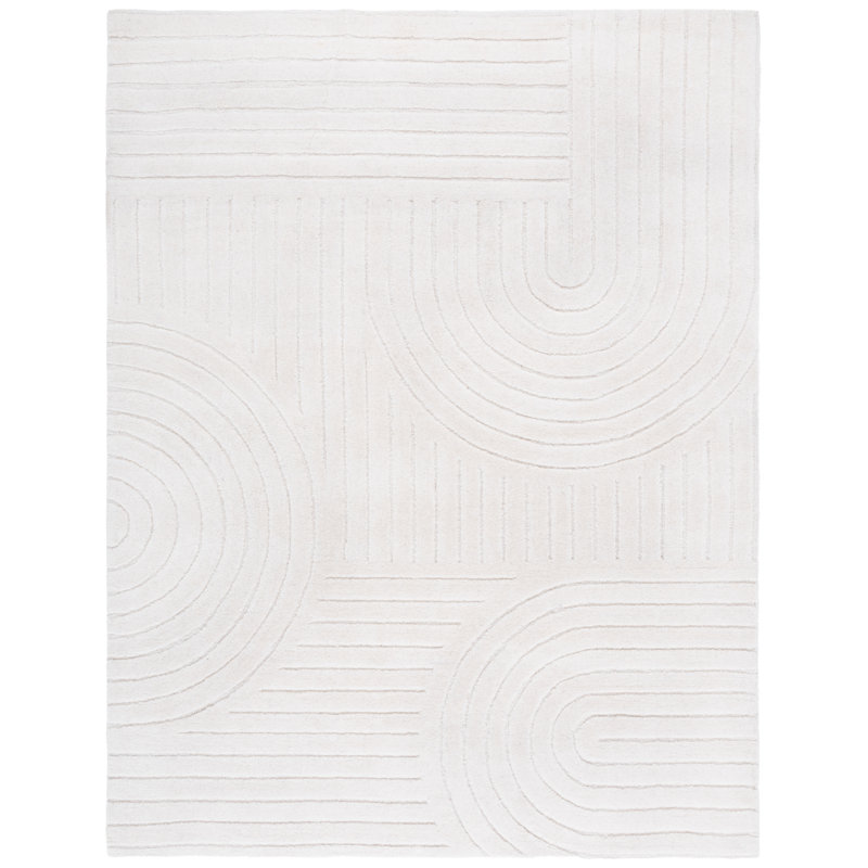 Rambrij Hand Tufted Wool & Cotton Abstract Rug, Rectangle 8' x 10'