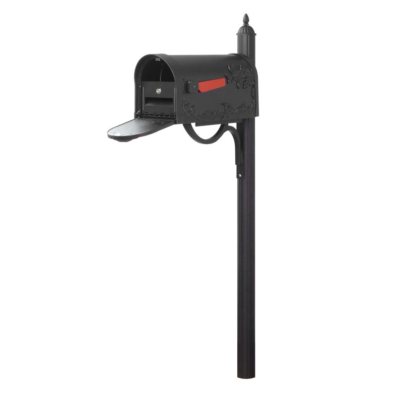 Hummingbird Aluminum Post Mounted Mailbox with Magnetic Closure