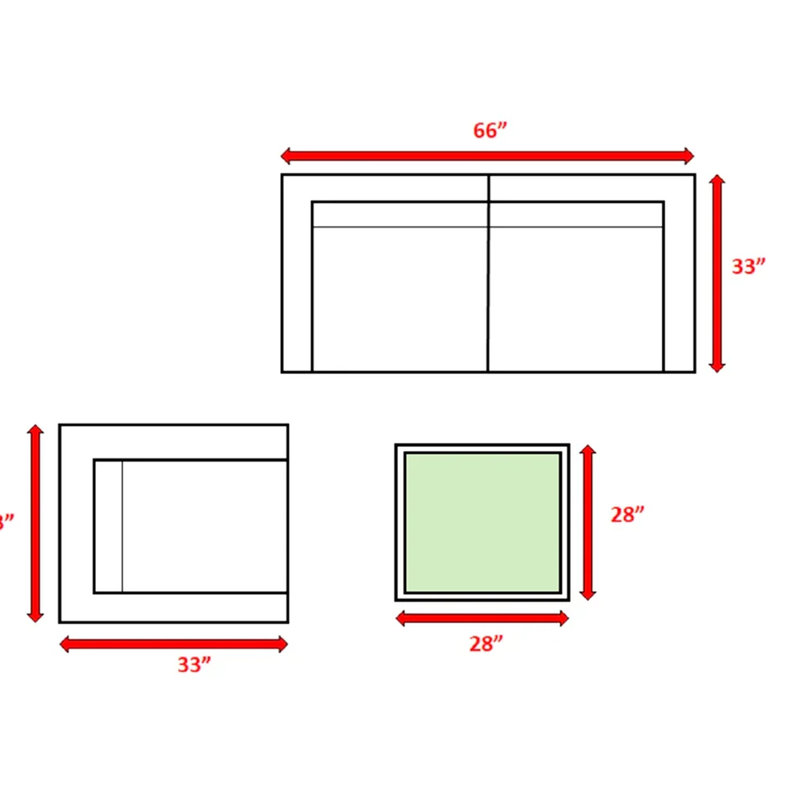 Jardin fait à la main 3 sièges avec coussins fabriqués à la main pour le patio