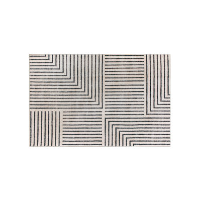 Tapis lavable antidérapant à rayures bohémiennes délavées