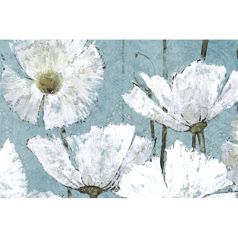 Textured Floral - Wrapped Canvas Painting, 30cm H x 46cm W x 3.8cm D