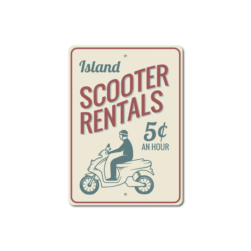 Enseigne en aluminium Scooter, H 18 po x l 12 po x P 0,06 po