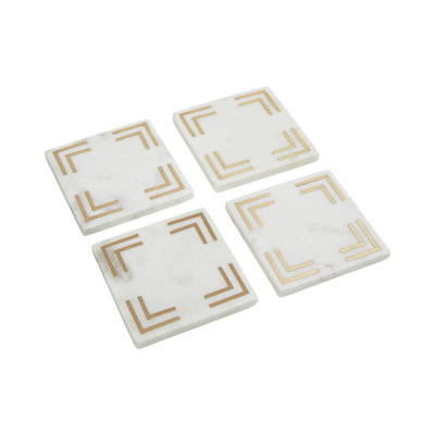 Marble Square 4 Piece Coaster Set