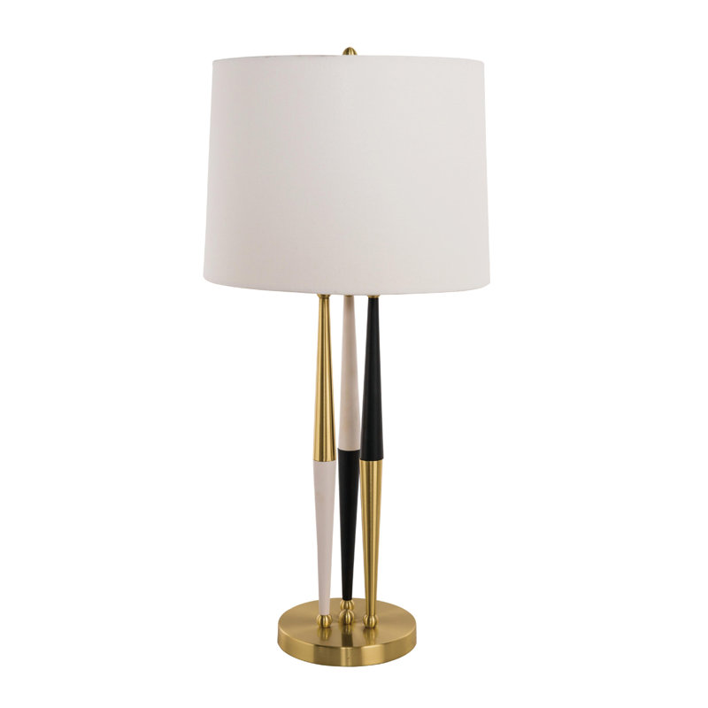 Meacham 1 Light Gold Table Lamp With White Shade