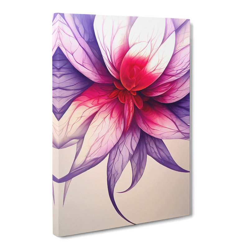 Camptown Floral Airbrush - Wrapped Canvas, 50cm H x 35cm W x 3cm D