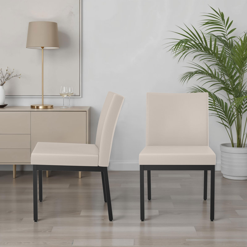 Driggers Upholstered Dining Chair, Beige, Black