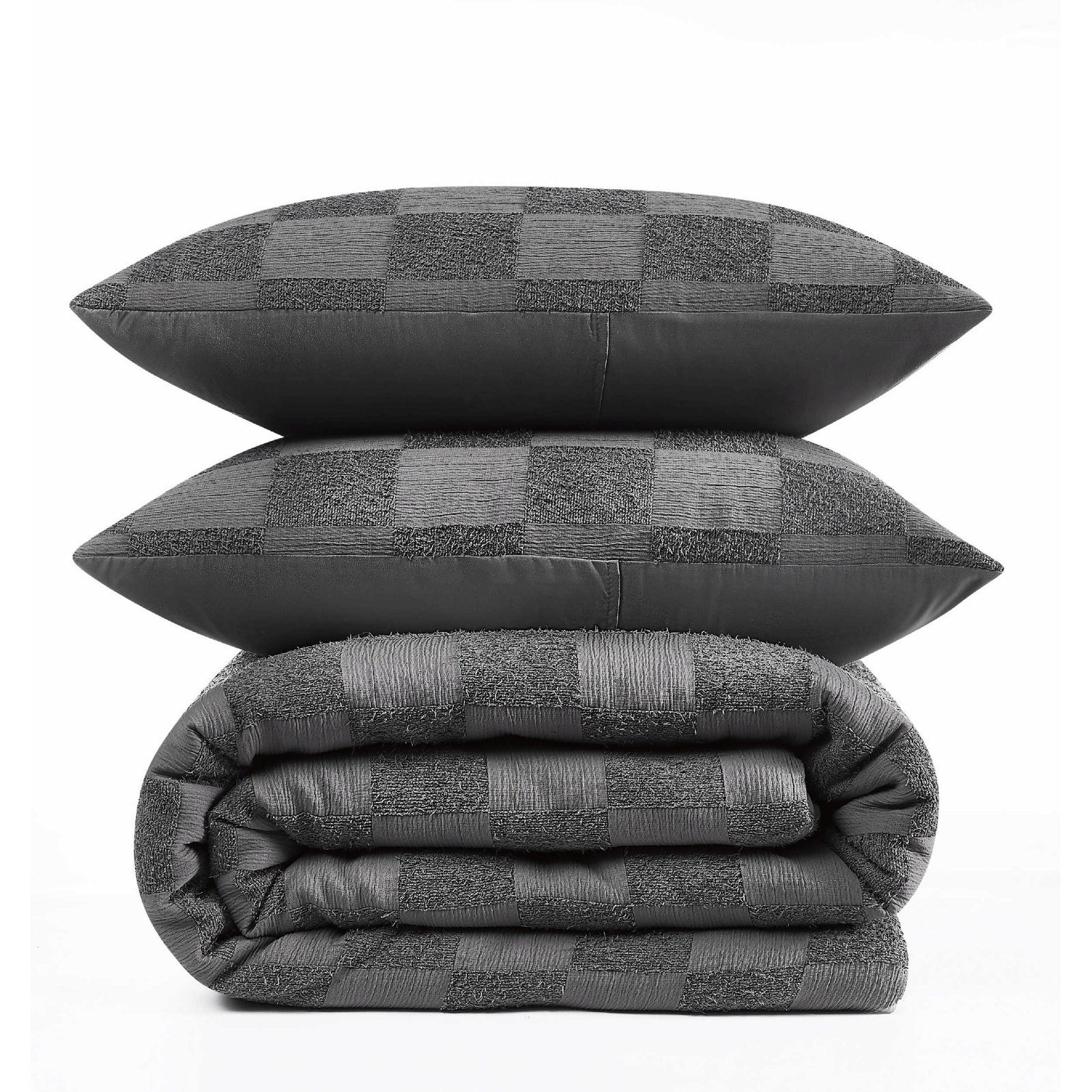 Lora Comforter Set, Twin Extra Long Comforter + 1 Standard Sham, Gray