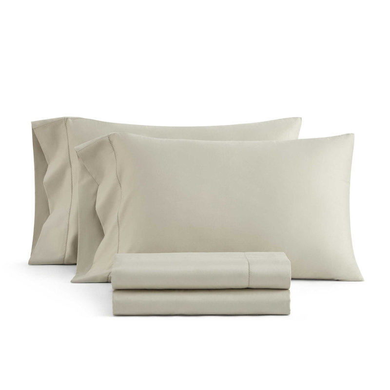 Martha By Martha Stewart Classic Elegance Solid Cotton Sheet Set, Gray, King Sheet Set with 2 Pillowcase