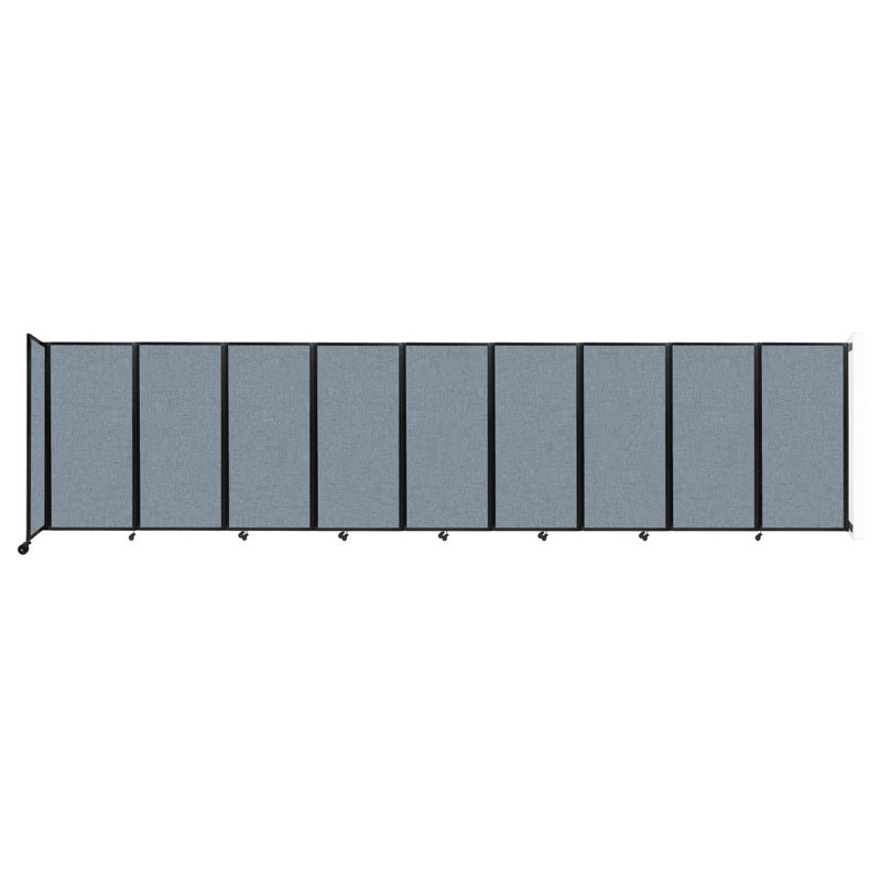 11 - Cloison pliante à panneaux, 9, H 72 po x l 300 po x P 12 po, Bleu poudre