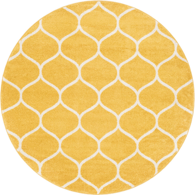 Llanet Geometric Indoor Rug, Round 6'1"