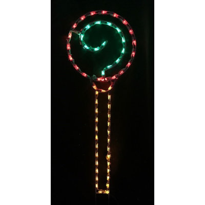 Small Lollipop Gingerbread Christmas Holiday Lighted Display