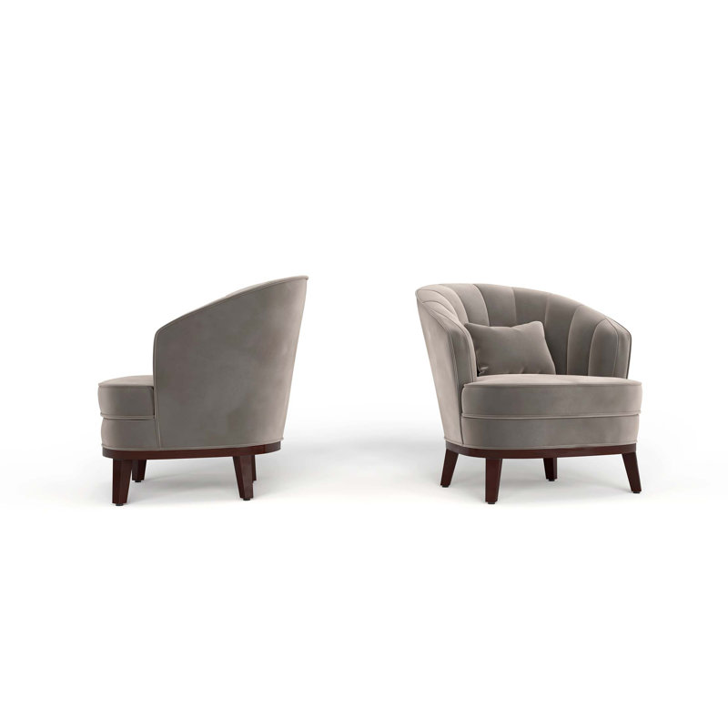 Fauteuil d'appoint rembourré Ava, Gris