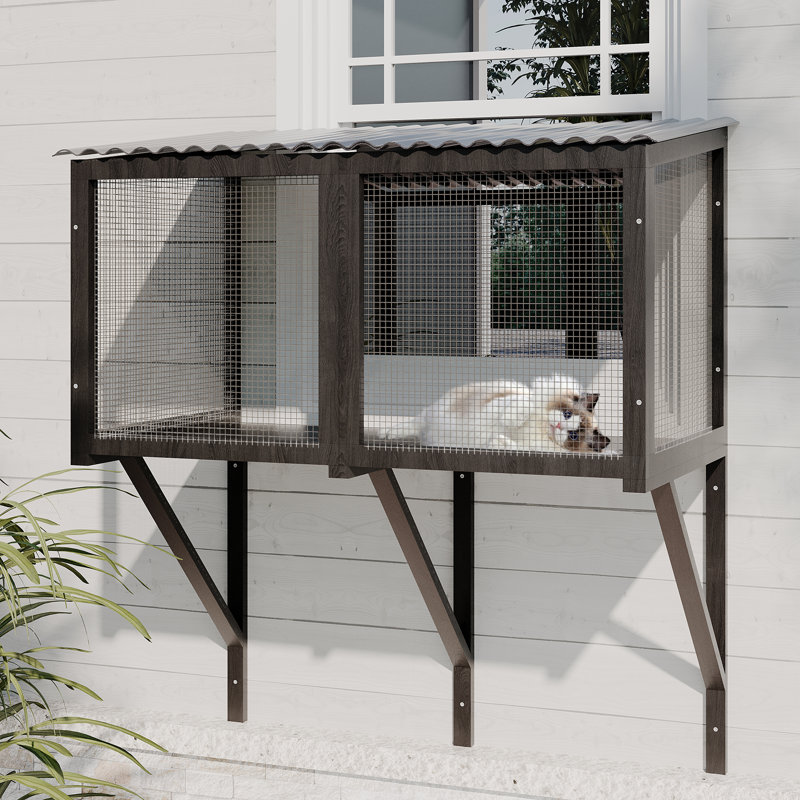 Enclos d'extérieur pour chat, Gris