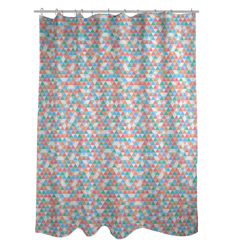 Rideau de douche simple katelyn elizabeth triangle, Bleu / Orange